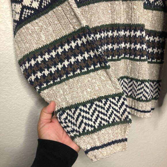 Hill & Archer Vintage Grandpa Sweater Men's S 100% Cotton Knit Holiday Oversized - Picture 6 of 12